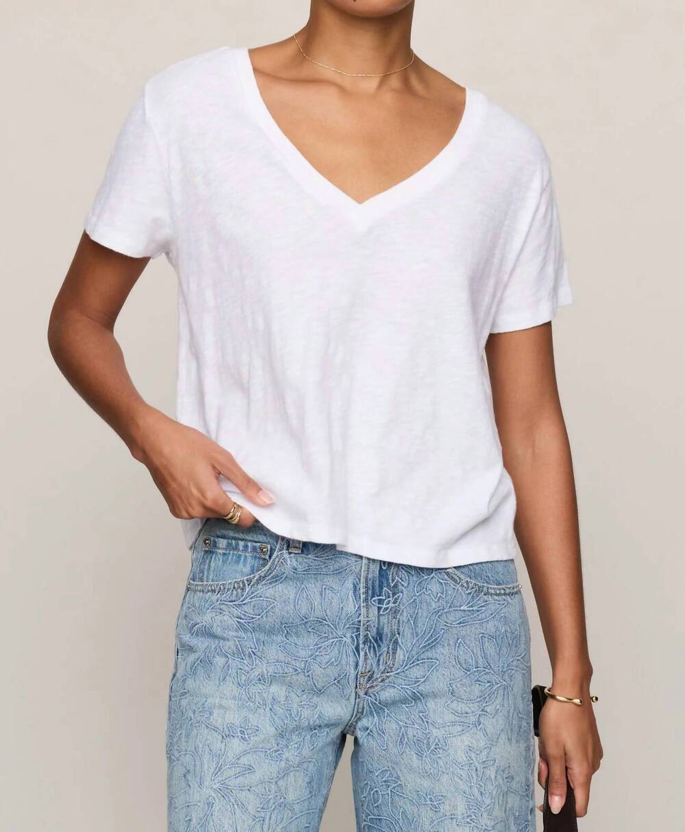 NEW Z SUPPLY nomad v-neck tee in white